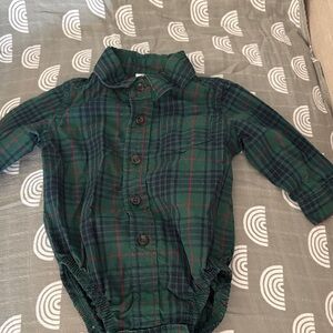 Carter’s Plaid Green and Red Baby Onesie